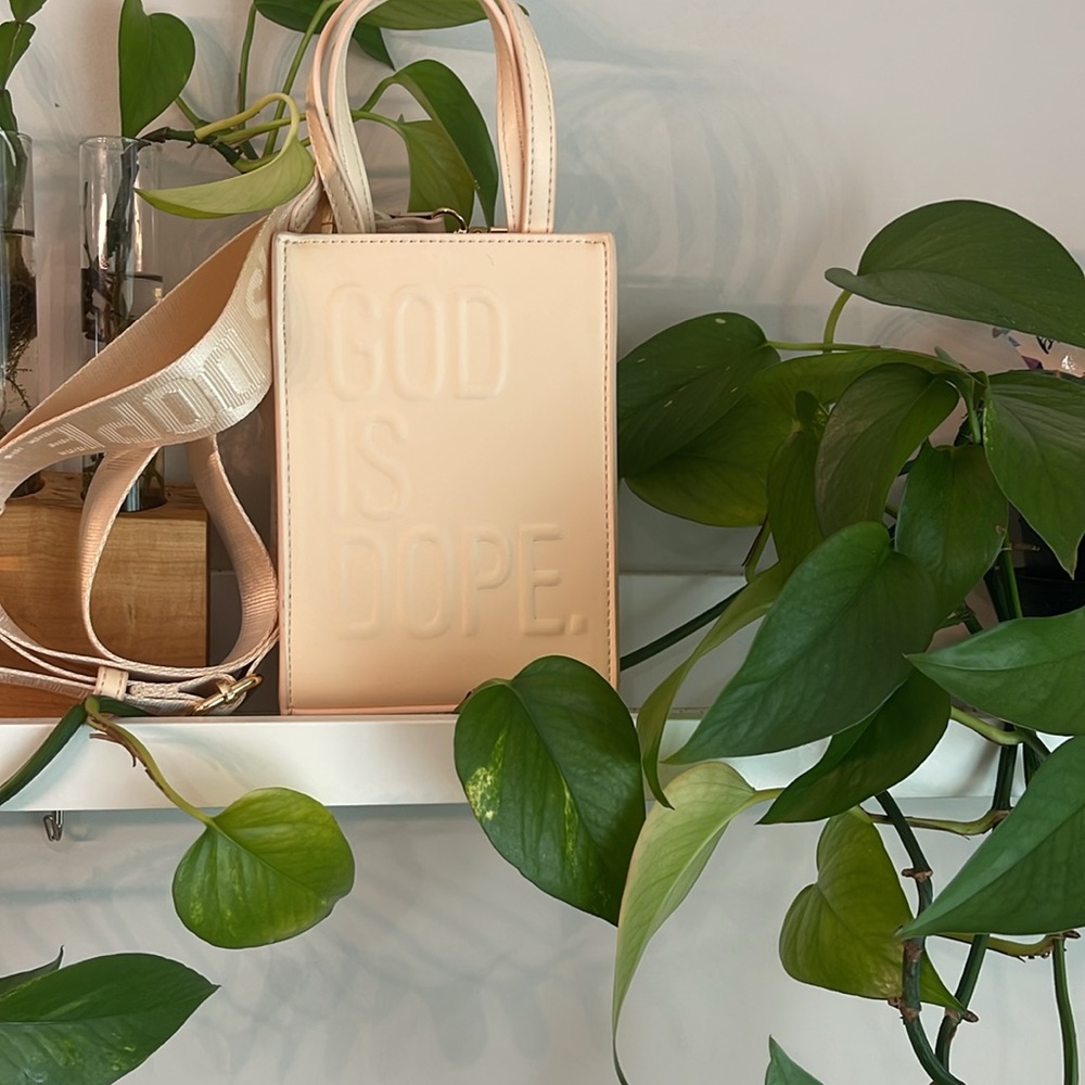 God is Dope Tan Handbag